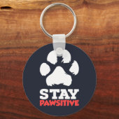 Porte-clés Restez Pawsitive Pet pour animal de compagnie (Recto)