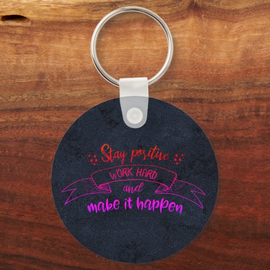 Porte-clés Restez Porte - clé noir positif (Verso)