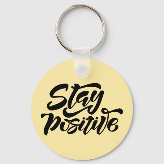 Porte-clés Restez positif Jaune (Recto)