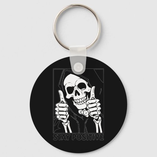 Porte-clés Restez positif Skeleton Grim Reaper Halloween (Recto)