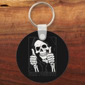 Porte-clés Restez positif Skeleton Grim Reaper Halloween (Recto)