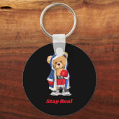 Porte-clés Restez Véritable Cool Boxing Ours Illustration Gra (Recto)