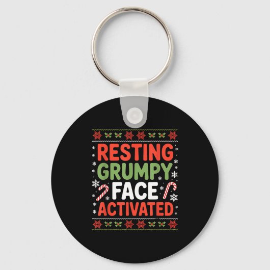 Porte-clés Resting Mpy Face Activated Funny Xmas Quote  (Recto)