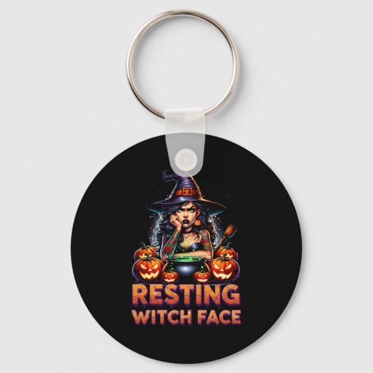 Porte-clés Resting Witch Face Funny Sarcastic Halloween Rude (Recto)