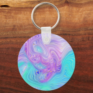 Porte-clés Résumé Abstrait Aqua Violet