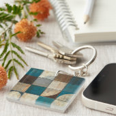 Porte-clés Résumé dans le bleu et le brun (Devant Droit)