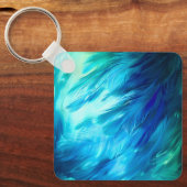 Porte-clés Résumé de plume bleu-vert (Recto)