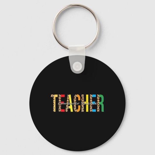 Porte-clés Retour À L'École Informatique Professeur Leopard P (Recto)