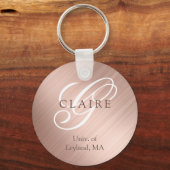 Porte-clés Retour À L'École Monogramme Rose (Recto)