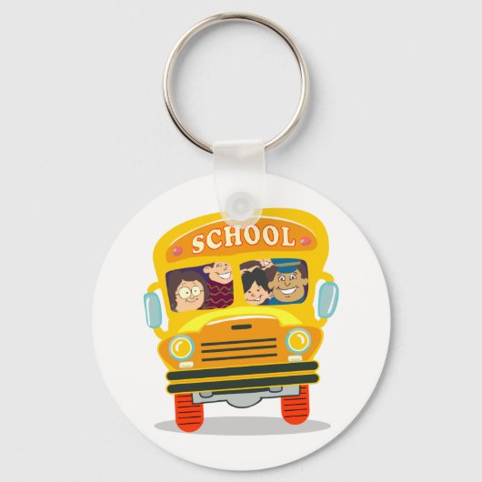 PORTE-CLÉS RETOUR SCOLAIRE BUS TRANSPORT DES ÉTUDIANTS EN BUS (Recto)