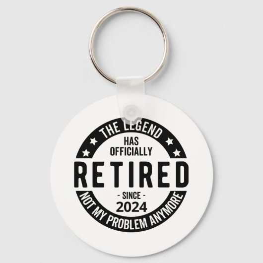 Porte-clés Retraité 2024 Pas Mon Problème Plus, Drôle (Recto)