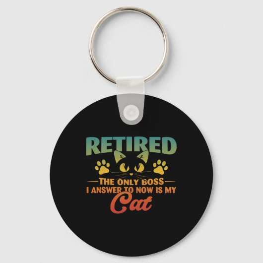 Porte-clés Retraité Chat Funny Retraite 2024 Décoration Homme (Recto)