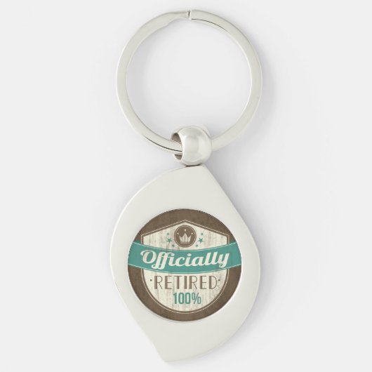 Porte-clés Retraite officielle, 100% Retraite Vintage (Devant)