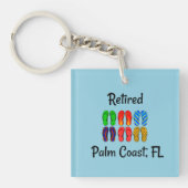 Porte-clés Retraité, Palm Coast, FL flip-flops design, (Devant)