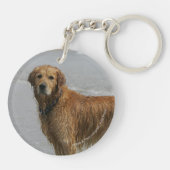 Porte-clés Retreiver d'or en mer (Dos)