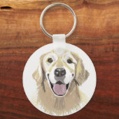 Porte-clés Retriever doré riant (Verso)