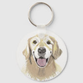 Porte-clés Retriever doré riant (Verso)
