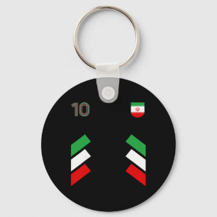 Porte-clés Retro10 Iran Football Iran Soccer Drapeau Iran