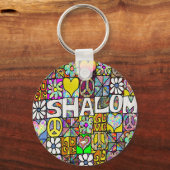 Porte-clés Retro 60s Psychedelic Shalom LOVE (Recto)