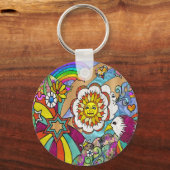 Porte-clés Retro 60s Psychedelic Sunshine Aigle Cadeaux (Recto)