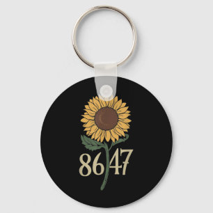 Porte-clés Retro 8647 Subtle Anti Trump 86 47 Floral Boho Sty