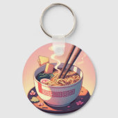 Porte-clés Retro 90s Anime Ramen Noodle Art esthétique (Recto)