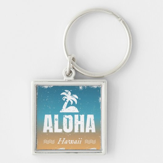 Porte-clés Rétro Aloha Hawaï (Devant)