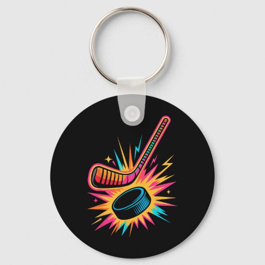 Porte-clés Retro Arcade Hockey sur glace (Recto)