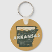 Porte-clés Retro Arkansas Etat Personnalisable (Recto)