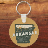 Porte-clés Retro Arkansas Etat Personnalisable (Recto)