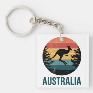 Porte-clés Retro Australian Sunset Animal sauter Kangaroo