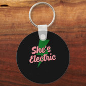Porte-clés Retro Basic Lightning Quote She Electric Funny Sim (Recto)