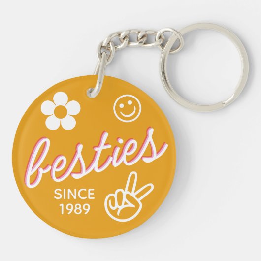 Porte-clés Retro Besties - Amitié photo (Dos)