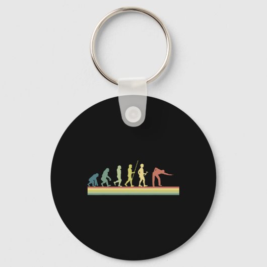 Porte-clés Retro Billiards Human Evolution Lover Pool Cadeau (Recto)