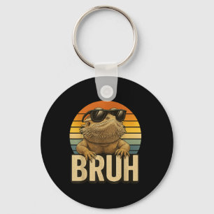 Porte-clés Retro Bruh Lizard perché dragon amusant Vintage