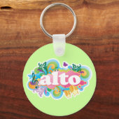 Porte-clés Retro Burst Alto Singer Choir Cadeau (Recto)