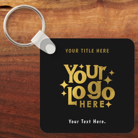 Porte-clés Retro Business Logo QR Code et texte double face (Recto)