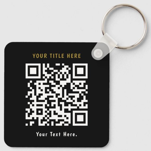 Porte-clés Retro Business Logo QR Code et texte double face (Dos)