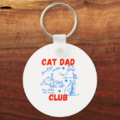 Porte-clés Retro Cat Dad Club Life Is Better With Cats Funny  (Recto)