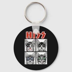 Porte-clés Retro Cat Rock Music Concert Band Men Kids Women F