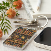 Porte-clés Retro celestial bookshelf book coffee lover (Devant droit)