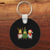 Porte-clés Retro Christmas Atiel Parrot Santa Reindeer  (Recto)