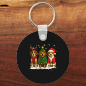 Porte-clés Retro Christmas Beagle Santa Reindeer Dog Lover (Recto)