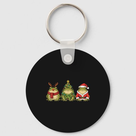 Porte-clés Retro Christmas Desert Rain Frog Santa Reindeer (Recto)