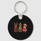 Porte-clés Retro Christmas Tortoiseshell Cat Santa Reindeer (Recto)