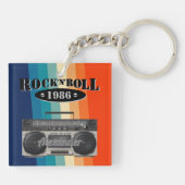 Porte-clés Retro classique boite à boum rock n roll musique v (Dos)