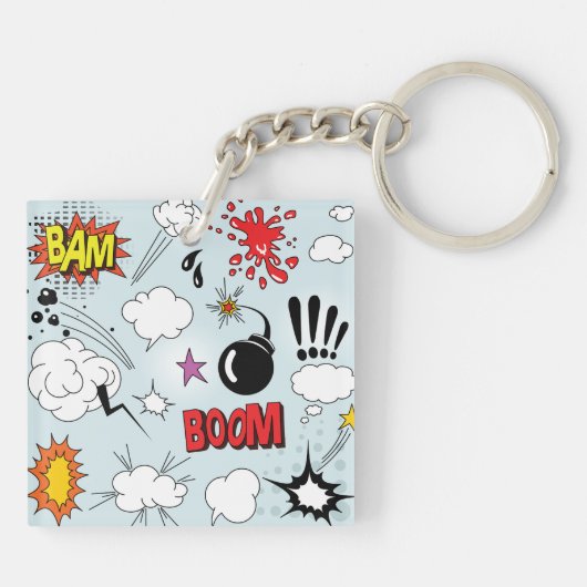 Porte-clés Retro Comic Explosion Pop Art (Dos)