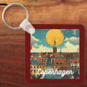 Porte-clés Retro Copenhagen Skyline (Recto)
