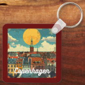 Porte-clés Retro Copenhagen Skyline (Verso)
