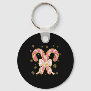 Porte-clés Retro Coquette Bow Sucre de canne Noël saison Wom